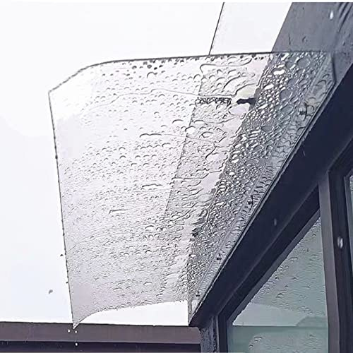 Clear Door Awning Front Door Canopy Outdoor Awning Window Rain Shelter Cover,Polycarbonate Cover Thick 3.5 Mm,Uv Rain Snow Protection Window Garden Canopy,with Hardware (40x300cm/16x118)