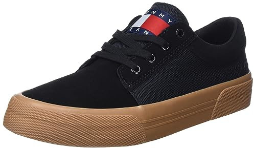Tommy Jeans Hombre Sneaker vulcanizada Skate Derby Zapatillas, Negro (Black), 46 EU