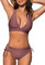 CUPSHE Damen Bikini Set V Ausschnitt Lace Up Crossback Low Waist Bademode Zweiteiliger Badeanzug Swimsuit Helllila S