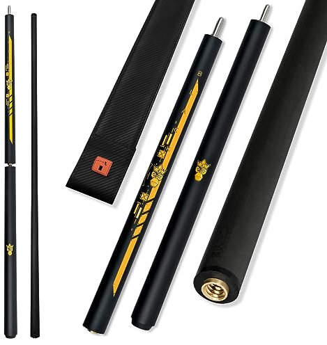 YEUEK Little Monster Jump Break Queue, Carbonfaser, 3-teilig, 552 g, 12,9 mm Spitze, mit weicher Tasche