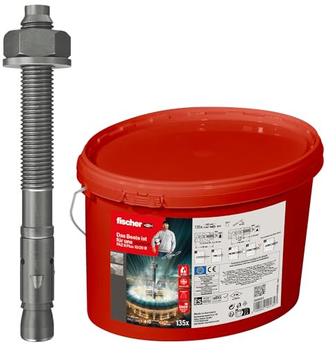 Fischer FAZ II Plus 10/20 R Secchio 135x Tasselli Metallici a Battere e a Espansione in Acciaio Inox per Fissaggio Carichi Pesanti e Applicazioni Sismiche su Calcestruzzo Fessurato