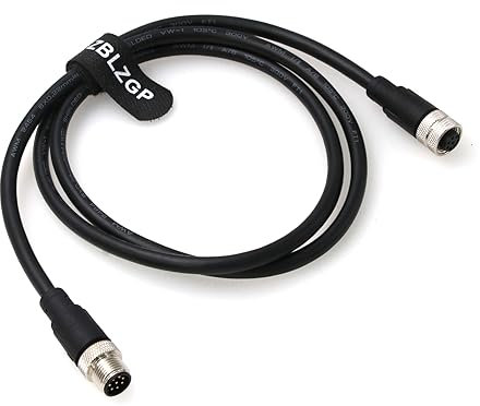 ZBLZGP M12 A-Code - Cable conector macho a hembra de 8 pines con sensor blindado, cable de extensión industrial Gigabit línea de red 1 m para cables Cognex línea de transmisión Singnal