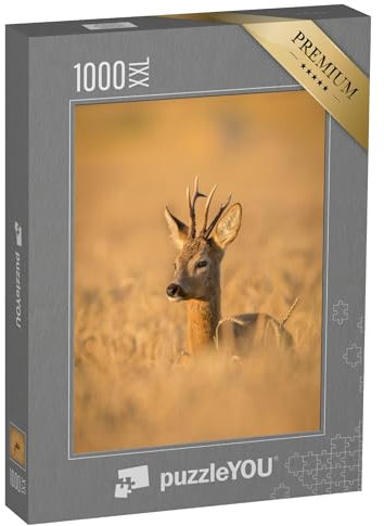 Puzzle 1000 Teile XXL „Rehbock in einem Ährenfeld“ – aus der Puzzle-Kollektion Rehe