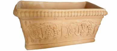Fioriera in terracotta + sottocassetta in terracotta Made in Italy – vaso in cotto, lunghezza 50 cm, altezza 17 cm, profondità 20 cm