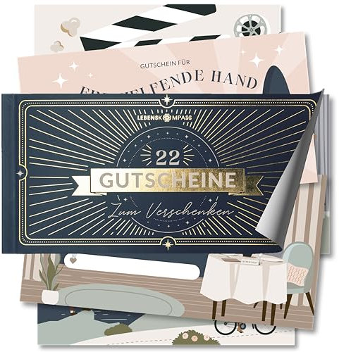 LEBENSKOMPASS Gutscheinheft für Freunde zum selber ausfüllen - Kreative Gutscheine als Geschenk für die beste Freundin - Gutscheine zum selber ausfüllen - personalisierte Geschenke
