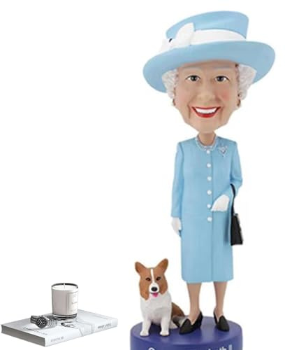 Tuzsocr Queen II Gedenkfigur, Statue der britischen Königin Elizabeth II, Dekoration mit Corgi, Modell für Sammler und Ausstellung, hochwertiges Polyresin (20'