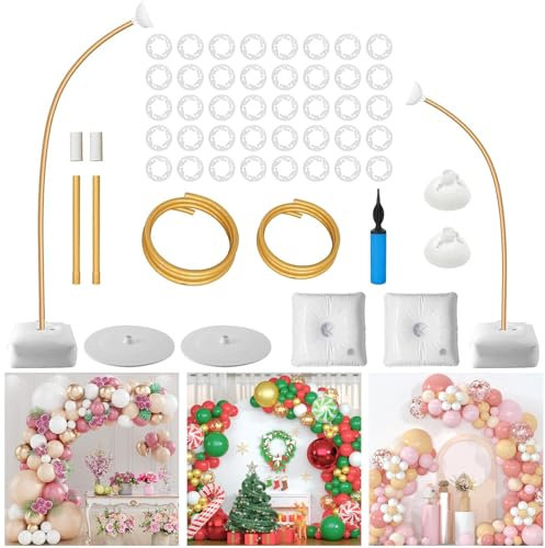 Bendable Balloon Arch Kit,Balloon Arch Stand with Filling Water Base,8.2Ft&5Ft Half Arch Balloon Stand for Wedding Birthday Baby Shower Anniversary Celebration Decoration