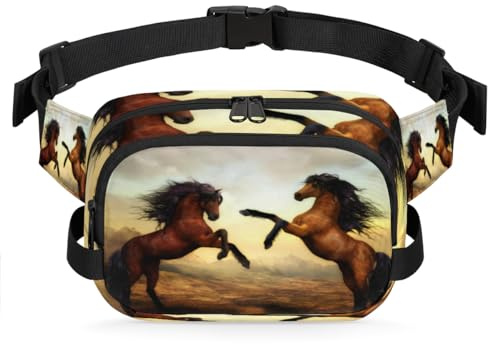 Gürteltasche mit Pferdemotiven für Damen, Herren, Mädchen, Jungen, Kinder, Pferde, Bauchtasche, Laufen, Sport, Wandern, Geldbörse, Gürteltasche, farbe, XL, Taschen-Organizer