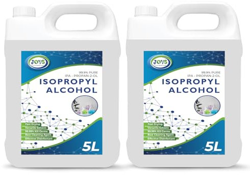 Isopropyl Alcohol 99.9% Pure | Lab Grade IPA | Isopropanol 2x 5L | Rubbing Alcohol for Cleaning and Disinfecting | Solvent for Electronics, Windows, Glass, Appliances, and More