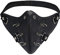 JewelryWe Leder Staubmaske Sport Maske: Punk O-Ring Nieten Schwarz Fahrradmaske Biker Rocker Motorrad Halbgesichtsmaske für Laufen Radfahren Ventil Radsport Outdoor