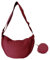 Damen Halbmond Crossbody Schultertasche, Halbmond Casual Crossbody Bag, Tragbare Halbmond Tasche, Damen Halfmoon Crossbody Bag, Täglich lässig Halbmond-Tasche mit Münzgeldtasche (Burgunderrot)