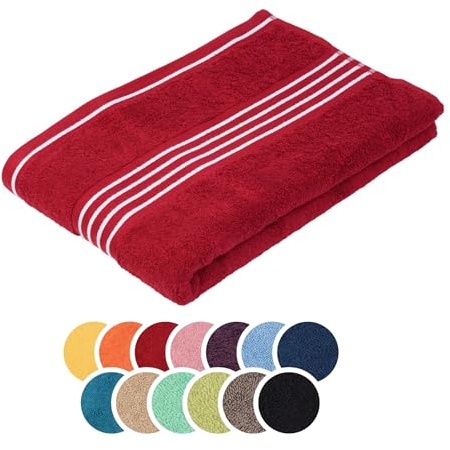 liebling Duschtuch Baumwolle, Serie Santos, 500 gr. / m², 70 x 140 cm, Ökotex, 60 Grad, saugstark, schnelltrocknend, Farbe: rot