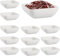 Juego de 12 cuencos cuadrados para salsas, cuencos de postre, guarniciones y fruta, 7,3 x 2,7 cm, blancos, para aperitivos, sushi, salsas de soja