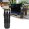 Camera Lens Coffee Mug, Stainless Steel Coffee Mugs Sealed Lids Photographer Camera Mug Travel Coffee Cup for Men Women Photographers Home Supplies Friends School Rewards (Black)