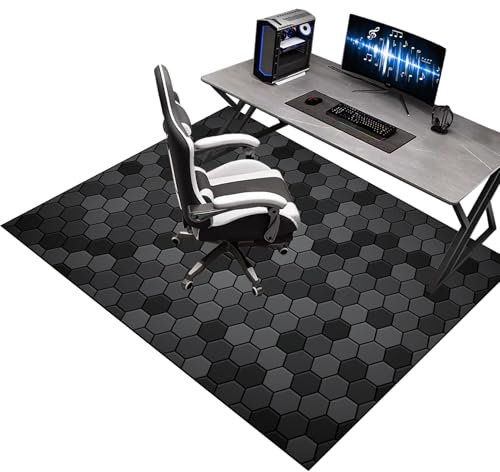 Gaming Stuhlmatte für Hartholzboden rutschfest Bodenschutz 200 x 300 cm Bürostuhl Unterlage, Bodenschutzmatte für Hartböden, Schreibtischstuhl Unterlage, Bodenmatte für Spielzimmer Home Office Dekor