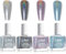 Holographic Nail Polish Set,Magic Rainbow Laser Effect Nail Polish,Pretty Shiny Mirror Glitter Sliver Black Purple Blue Nail Varnish,Quick Dry Shimmering Sparkling Metallic Nail Gel for Nail Art