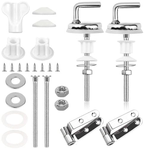 2 Stück WC Sitz Befestigung Toilettensitz Scharnier Edelstahl Ersatzteile WC Sitz Scharniere für Toilettendeckel Universal Toilettenscharniere Toilettensitzbolzen