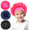 Nogeqi 3 Stück Kinder Silk Bonnet Sleep Cap Nacht, Lastisch Seidenhaube zum Schlafen Elastisch, Satin Haarhaube für Die Nacht Locken Haarpflege für Jungen Mädchen (Schwarz Rosenrot Marineblau)