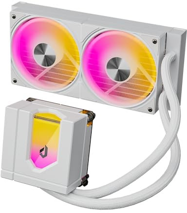 upHere 240mm AIO Liquid CPU Cooler - Intel LGA 1851/1700/2011 & AMD AM5/AM4, Magnetic Pump Cover, 5V ARGB SYNC, All-in-One Cable Mangement, 280W TDP Cooling