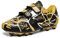 Zapatos de Fútbol Niños Zapatillas de Fútbol Nniñas Césped Artificial Zapatos de Entrenamiento de Fútbol con Múltiples Tacos Zapatillas de Deporte Sin Cordones Negro Oro 33