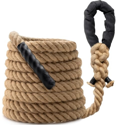 Sodlar Climbing Rope Gym Workout - 25FT Heavy Duty Jute Thick Ropes for Adults Strength Training Outdoor Tree Swing Indoor Home Fitness Exercise - 1.5 Inch