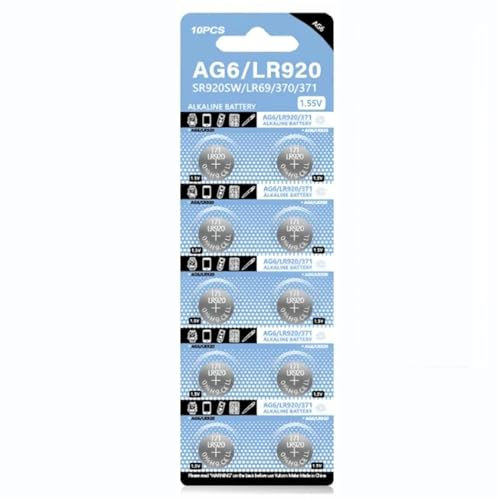 AG6 Button Battery 10 Pack SR920SW 371 370 AG6 Battery 1.5V Button Cell Watch Batteries
