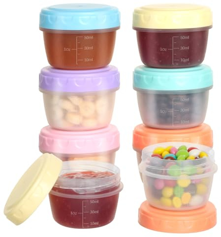VINATO 6 Pièces Petite Boite Plastique, Mini Récipients Hermétiques 80ml, Boîtes de Conservation Alimentaire Sans BPA, Boîte Alimentaires - Pour Sauces, Épices & Snacks