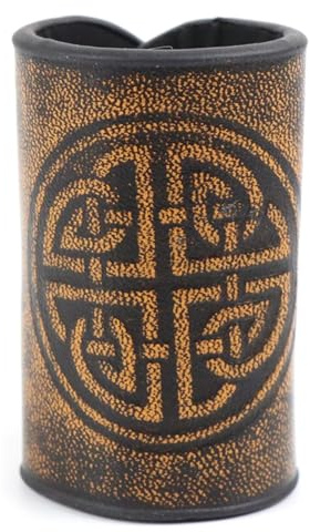 Greabuy Vintage-inspirierter geprägter PU-Leder-Haarschmuck, modischer Haarschmuck mit Symbolen, Festival für Männer und