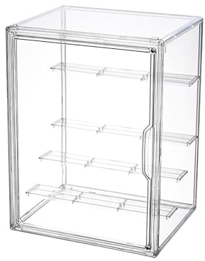 Acryl Vitrine Schaukasten Transparent Aufbewahrungsbox Abnehmbar Puppenvitrine Staubdichte Vitrinen mit magnetischer Tür Selbstmontage für Sammelfiguren und Action-Figuren (36×27×22cm, 4)