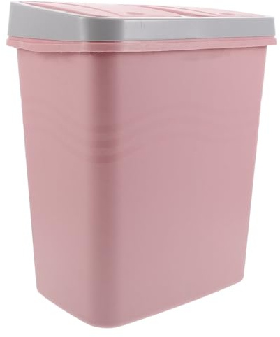 JOINPAYA Poubelle Cuisine Rose à Deux Compartiments avec Couvercle | Usage la Cuisine et Salle de Bain, Séparation Humide et Sèche, Plastique Facile à Nettoyer, Tri Pratique