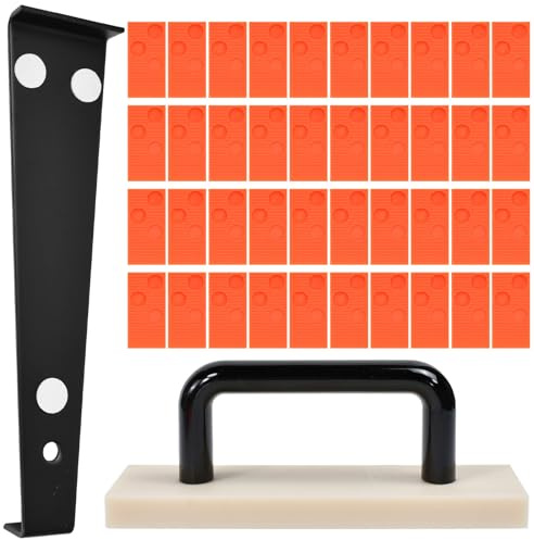 ZXBBTZ 42-teiliges Laminat Verlegeset Vinyl Verlegeset mit Zugeisen, Schlagklotz, 40 Abstandshalter Vinylboden Werkzeug Set Bodenleger Werkzeug für klick Vinyl Laminat Parkett für 7-15mm Böden