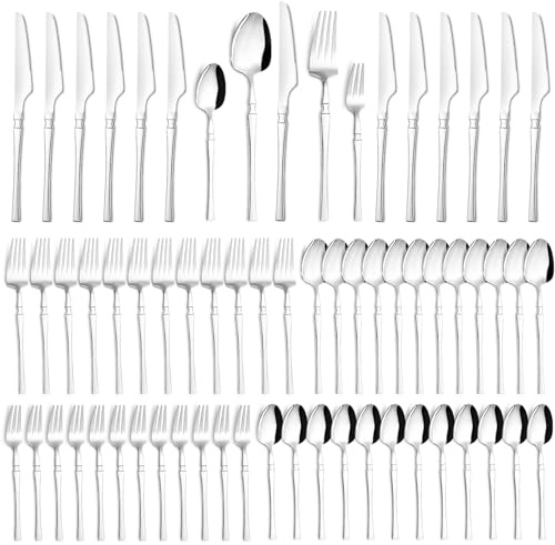 Gyxova Set Posate Acciaio Inox Set di Posate 60 Pezzi per 12 Persone