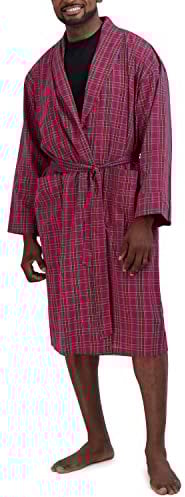 Herren Big-Tall Woven Schalkragen Robe Red Plaid (3X-4X Plus Tall, Rot)