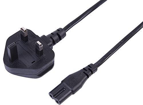 pro elec pl15831 5 m UK 3 Pin Cord IEC C7 Figure 8 Mains Power Charger Cable - Black