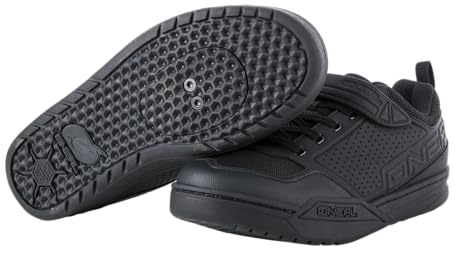 O'NEAL | Mountainbike-Schuhe | MTB Downhill Freeride | Vegan | SPD-Pedalplatten-kompatible Sohle, haltbares und leichtes PU, Belüftungsöffnungen | Flow SPD Shoe | Erwachsene | Schwarz | Größe 45