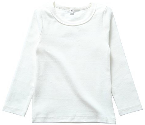 Kids Basic Round Neck Top Girl Boy Stretchy Long Sleeve T-Shirt School Tee Cotton Warm Tops White 4 Years