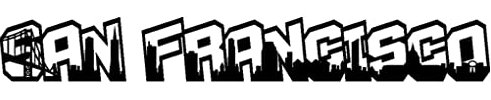 Samunshi® San Francisco Schriftzug Skyline Wandtattoo schwarz