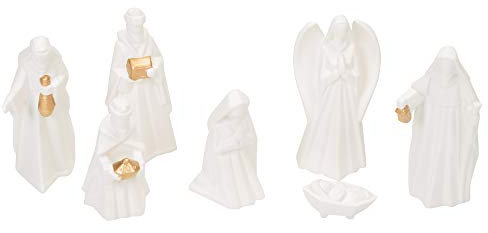 Mark Feldstein Weihnachtskrippen-Set, Porzellan, 7-teilig, Handbemalt, in Box