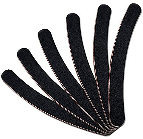 KADS Double Side 100/180 Nail File Buffer Emery Boards for Smooth Shiny Nails Professional Manicure Pedicure Kit (Black 10pcs)