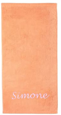 S< XXL Strandtuch personalisiert - 100x200 - Saunatuch - 100% Baumwolle - Stickerei - Strandtuch mit Name Bestickt (Peach)