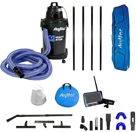skyVac Mighty Atom Gutter Cleaning Machine 6 metres (20ft) Reach (Real Time Inspection Camera), L x W x H (cm): 37 x 40 x 79