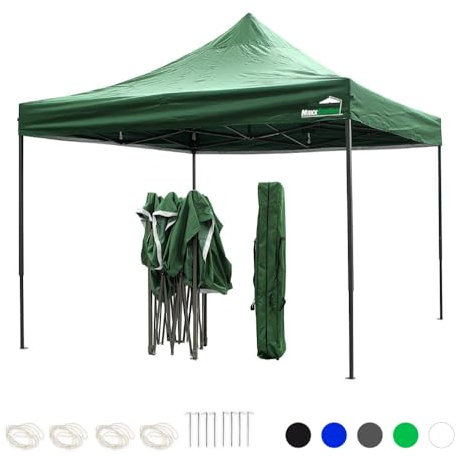 MaxxGarden Faltpavillon - Pavillon 3x3 m Wasserdicht Stabil Winterfest – Gartenzelt - Pop Up Zelt - Partyzelt mit Tasche - 9m² - UV Schutz 50+ - Gartenpavillon Faltbar - Grün