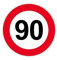 Autocollant Sticker signalisation Plaque Porte Panneau limitation Vitesse 90