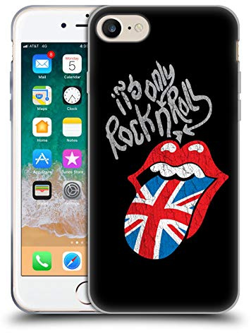 Head Case Designs Officially Licensed The Rolling Stones Only Rock And Roll Distressed Albums Gel Case [Military Grade] Compatible with Apple iPhone 7/8 / SE 2020 & 2022 and Compatible with MagSafe