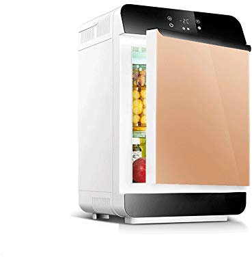 Mini réfrigérateur 28L Portable Mini voiture Réfrigérateur Cooler Warmer Réfrigérateur compact for bureau Camping pour voitures Maisons Bureaux Dortoirs ( Color : Gold , Size : 34X34X54CM )