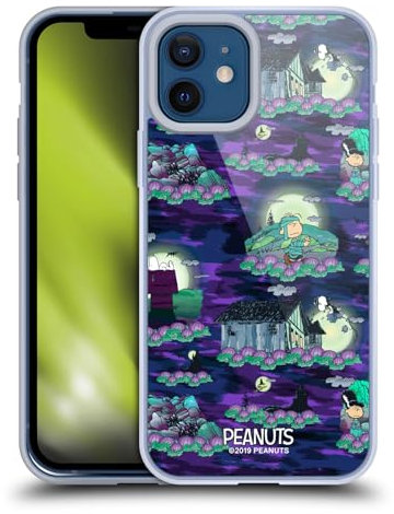 Head Case Designs Licenciado Oficialmente Peanuts Patrones Snoopy Espeluznante Carcasa de Gel de Silicona Compatible con Apple iPhone 12 / iPhone 12 Pro