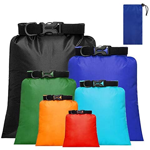 Waterproof Dry Bags Storage Lightweight Dry Sacks Set for Outdoor Camping Hiking Rafting Kayaking Boating Drifting Snorkeling Multicolor 6 Pieces