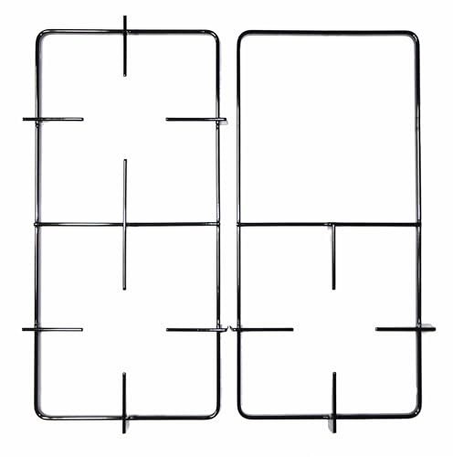 Star - Kit 2 griglie in ferro smaltato nero lucido 440 x 209 mm. per cucina piano cottura 3 fuochi a gas con piastra elettrica - P5551/KIT