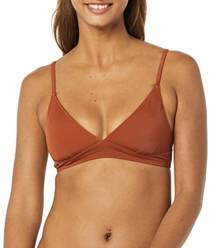 Amazon Essentials Damen Klassisches Triangel-Bikinioberteil Mit Leichtem Halt, Braun, 44