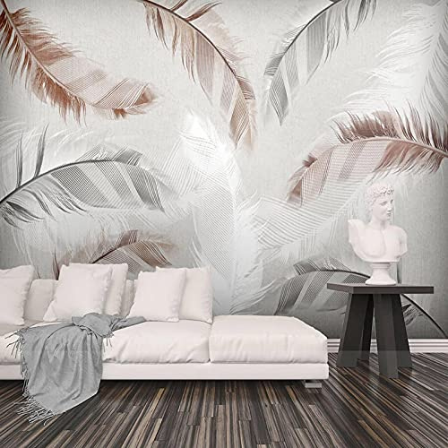YXTSmurals Fototapete Selbstklebende 3D Effekt Farbe Mode Feder 3D Tapete Wandtapete Art Poster Wohnzimmer Kinderzimmer Tv Hintergrund Wanddeko Wandbilder